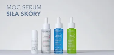 Serum - cztery produkty od marki Bioderma do skory odwodnionej, wrażliwej, trądzikowej oraz z przebarwieniami